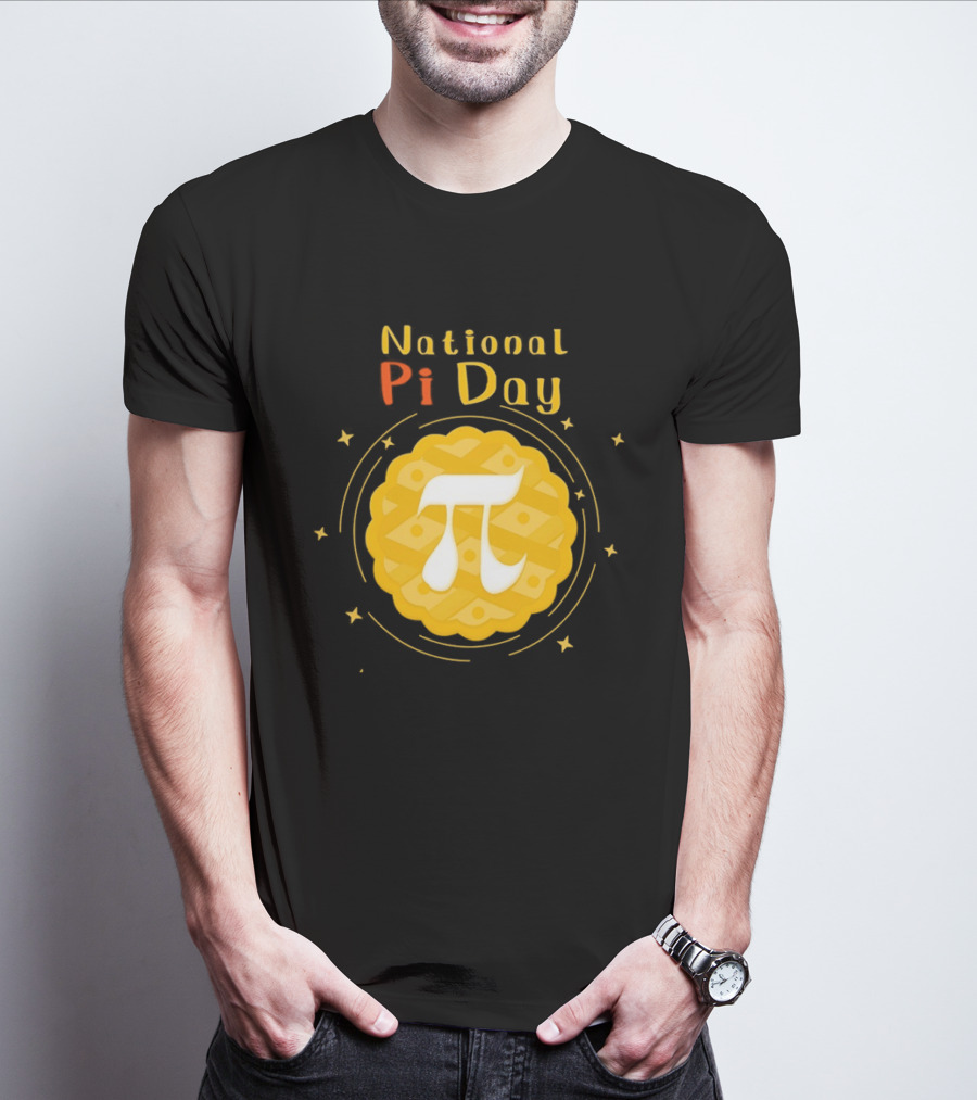 National Pi Day Pie Icon With Stars And Math T-Shirt
