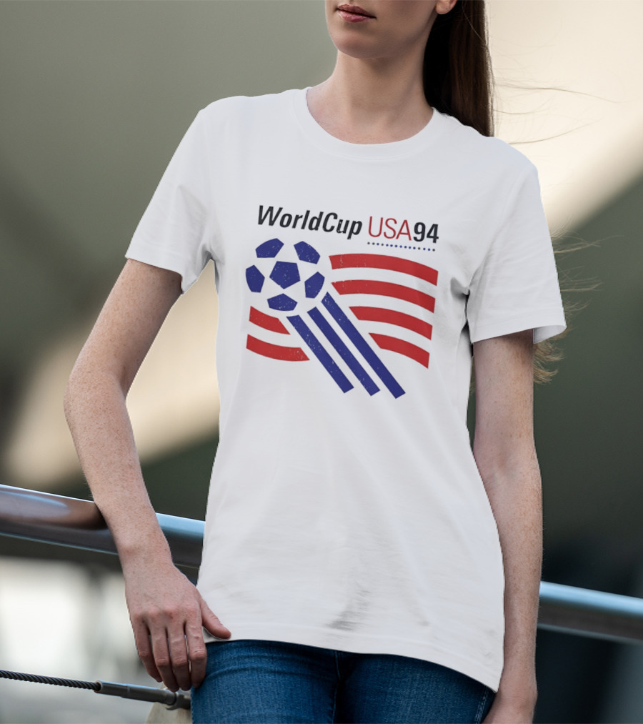 World Cup USA 94 Iconic Soccer Ball And Stripes T-Shirt