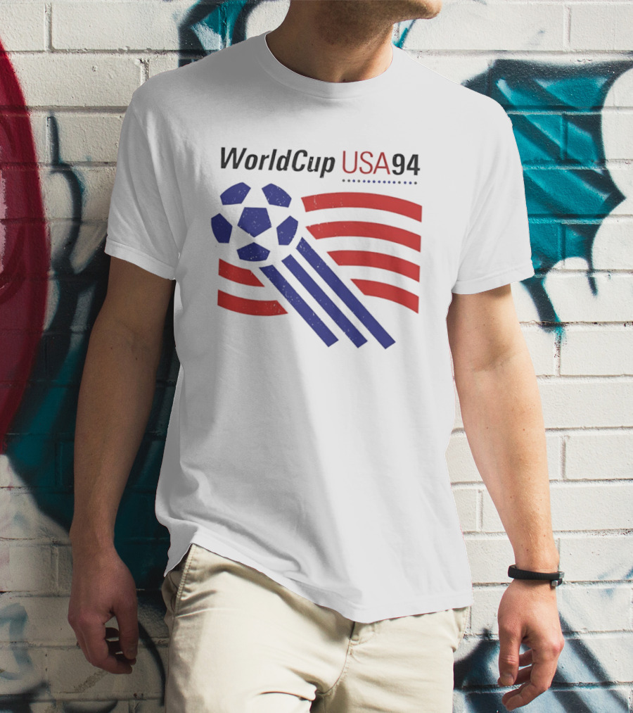 World Cup USA 94 Iconic Soccer Ball And Stripes T-Shirt