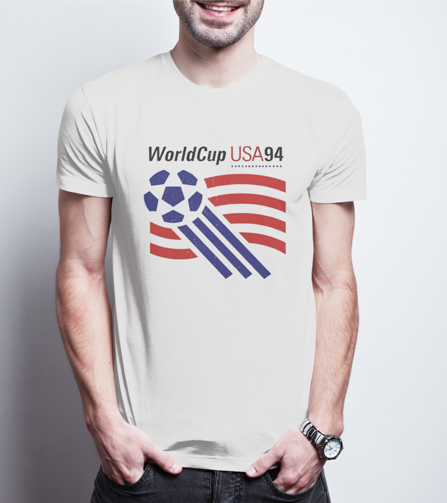 World Cup USA 94 Iconic Soccer Ball And Stripes T-Shirt