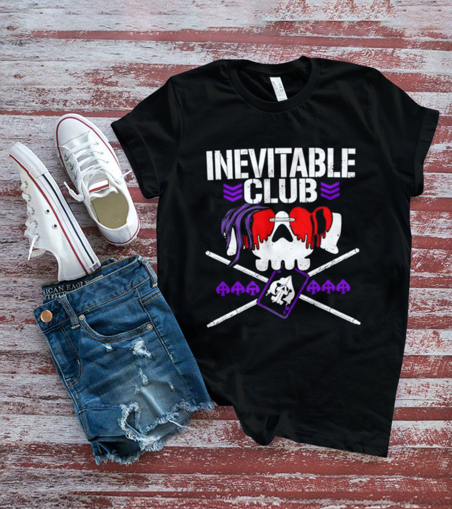 Inevitable Club Skull Red Purple Suplex Wrestling T-Shirt