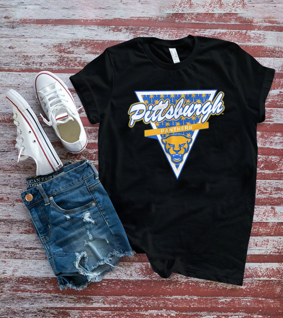 Pittsburgh Panthers Football Palm Tree Triangle T-Shirt
