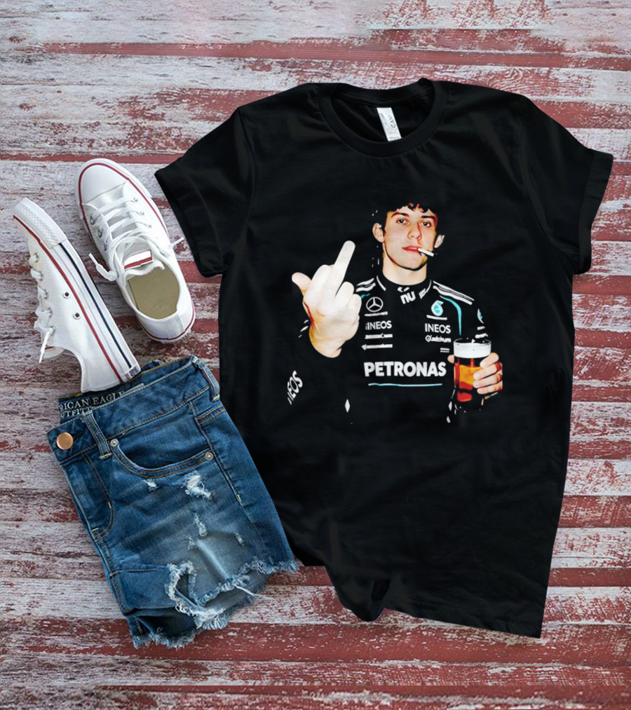 Kimi Antonelli F1 Petronas Mercedes Smoking Beer Middle Finger T-Shirt