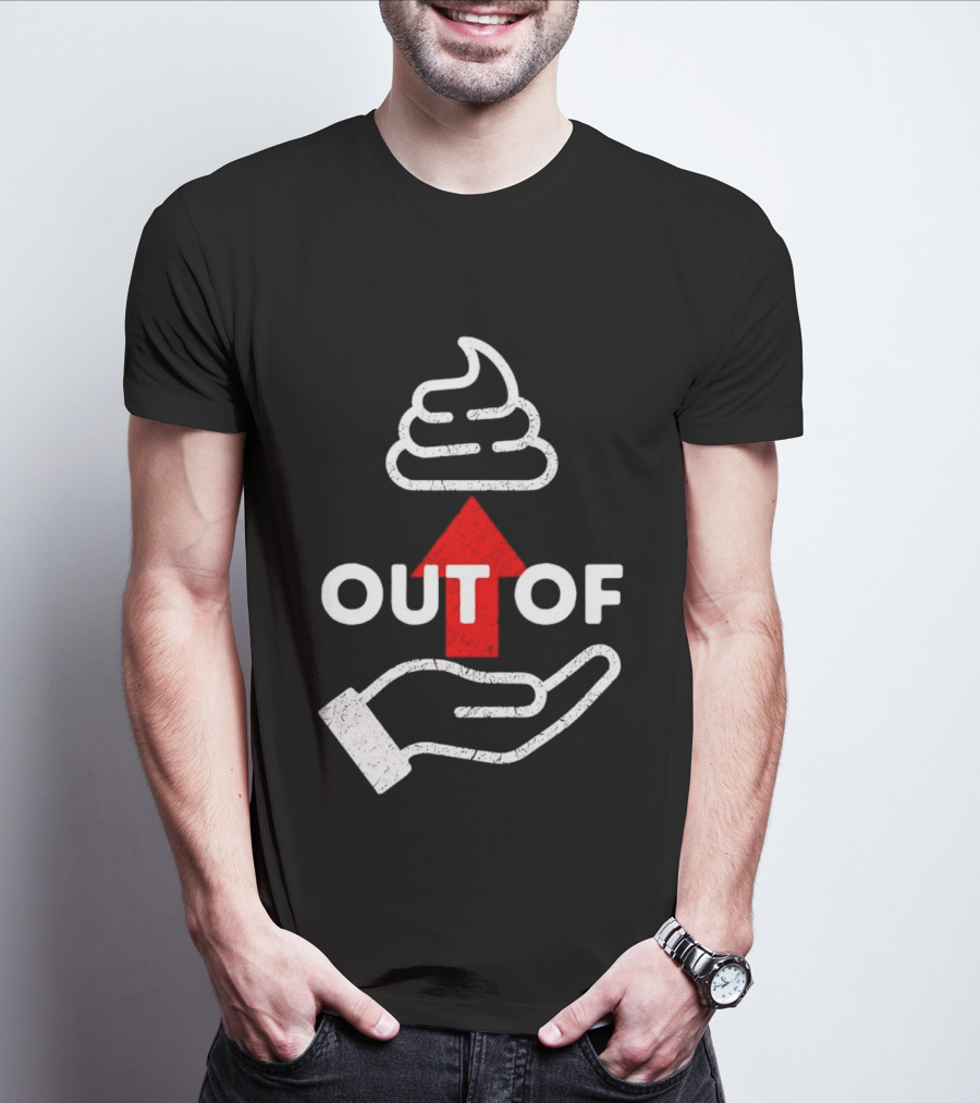 Poop Emoji Hand Gesture Out Of Luck Up Arrow T-Shirt