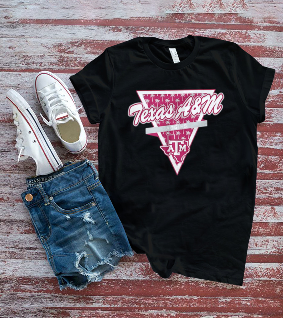 Texas A&M Aggies Football Palm Tree Triangle T-Shirt