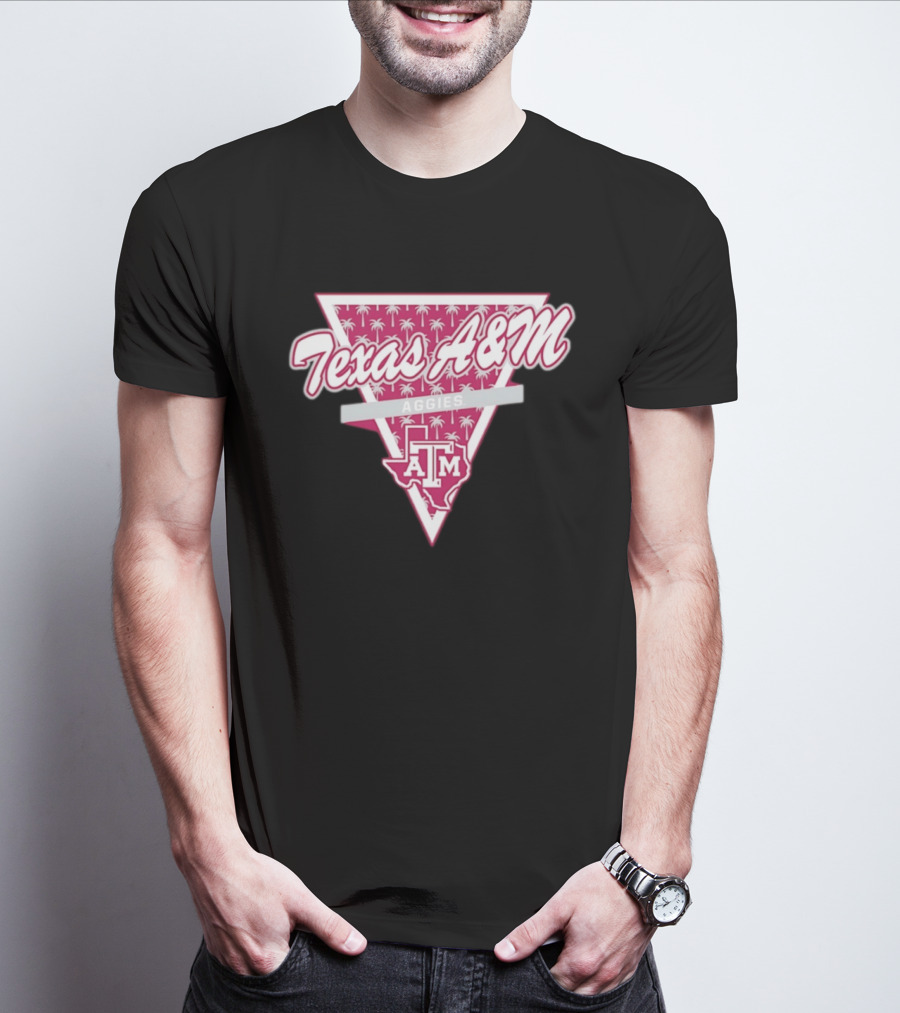 Texas A&M Aggies Football Palm Tree Triangle T-Shirt