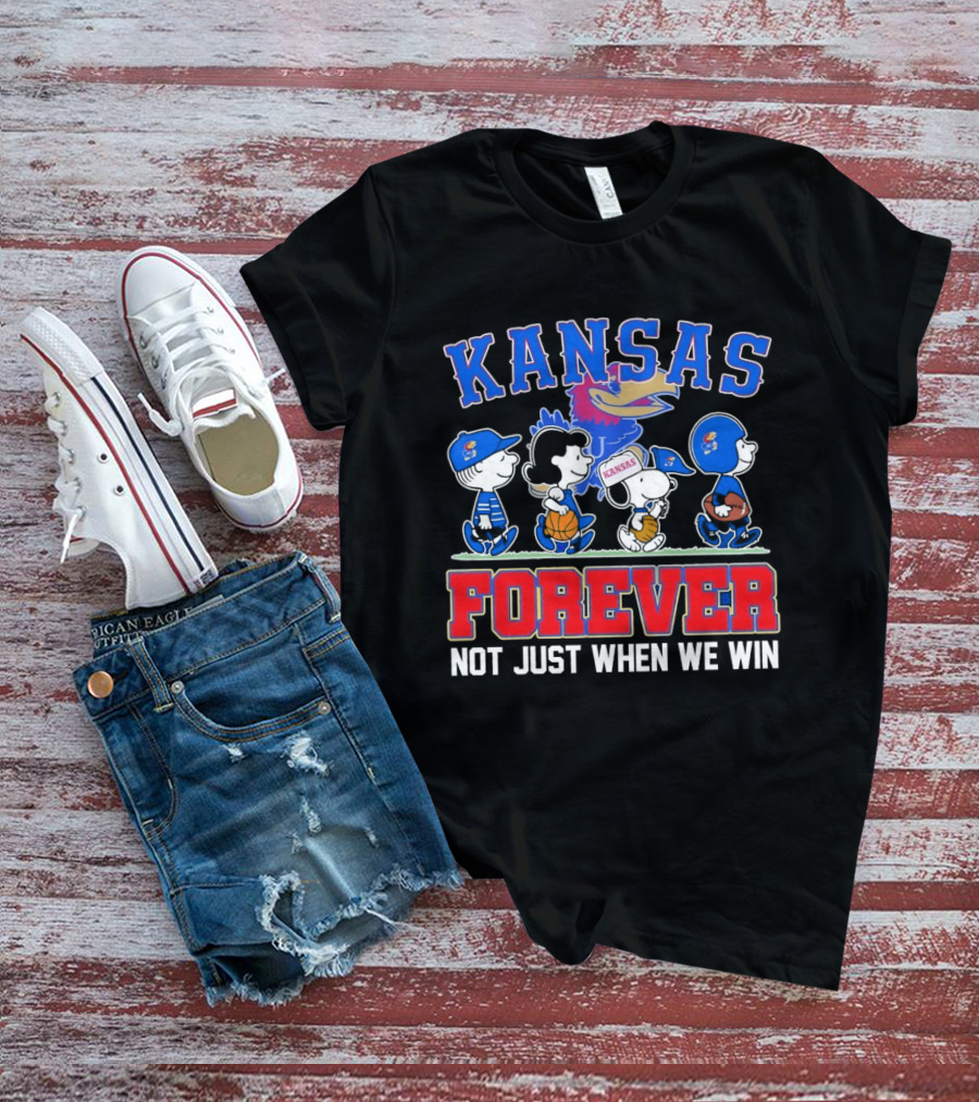 Kansas Jayhawks X Peanuts Abbey Road Forever Not Just When We Win T-Shirt