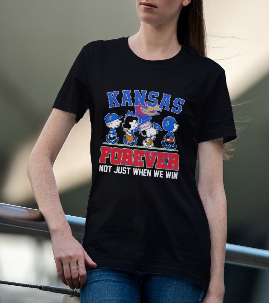 Kansas Jayhawks X Peanuts Abbey Road Forever Not Just When We Win T-Shirt