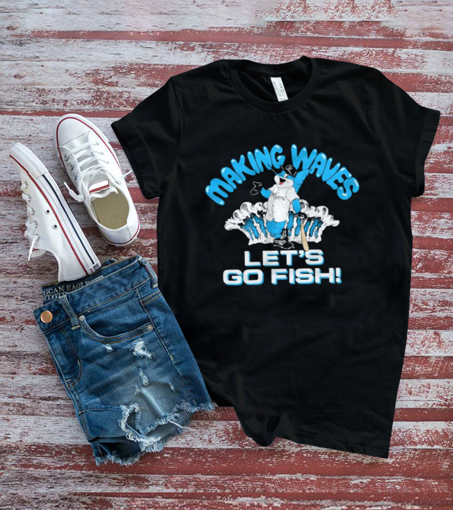 Making Waves Let's Go Fish Billy The Marlin Miami Marlins T-Shirt