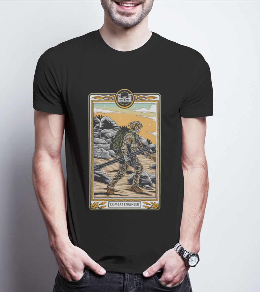 Combat Engineer Tactical Card Soldier With Gear T-Shirt