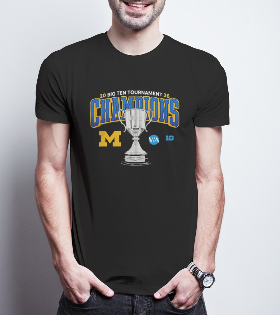 Michigan Wolverines 2026 Big Ten Tournament Champions Trophy T-Shirt