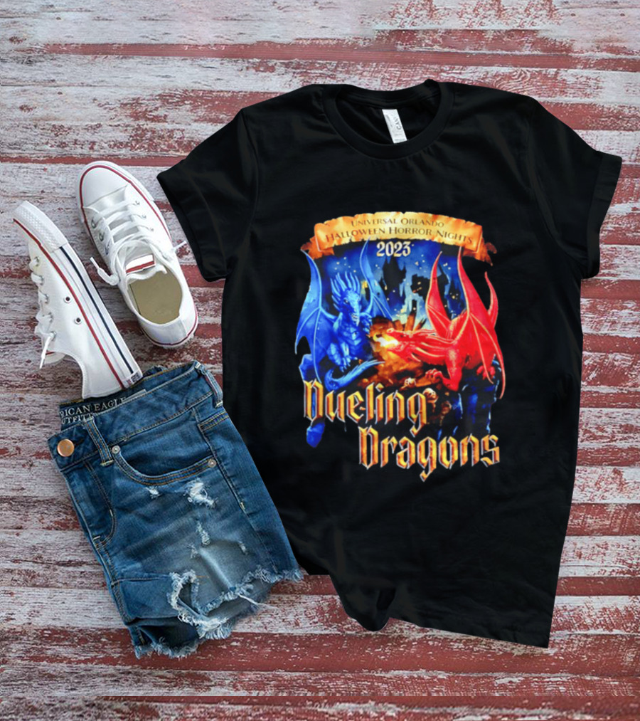 Universal Orlando Halloween Horror Nights 2023 Dueling Dragons T-Shirt