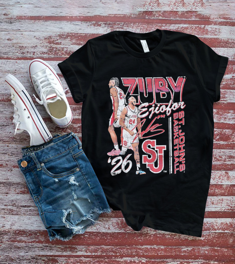 Zuby Ejiofor St. John's Basketball 26 SJ Red Storm 90s T-Shirt