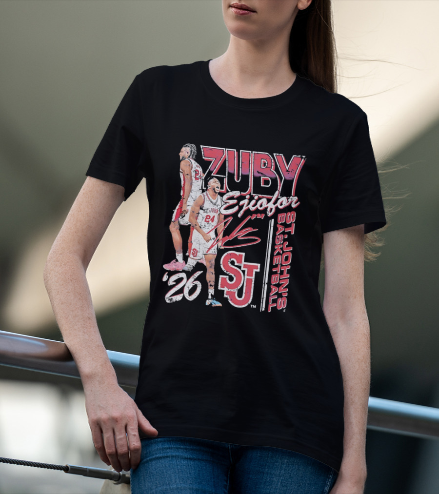 Zuby Ejiofor St. John's Basketball 26 SJ Red Storm 90s T-Shirt