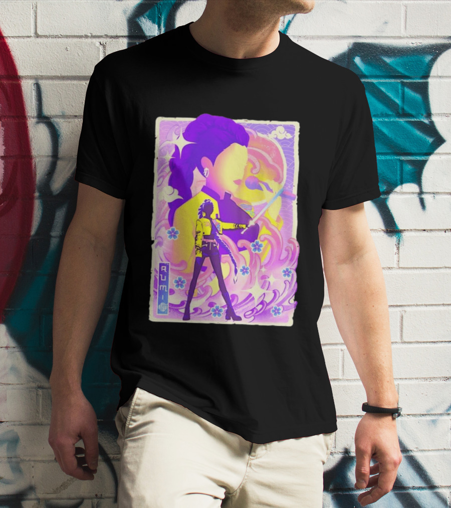 Rumi KPop Demon Hunters Musha E Floral Warrior T-Shirt