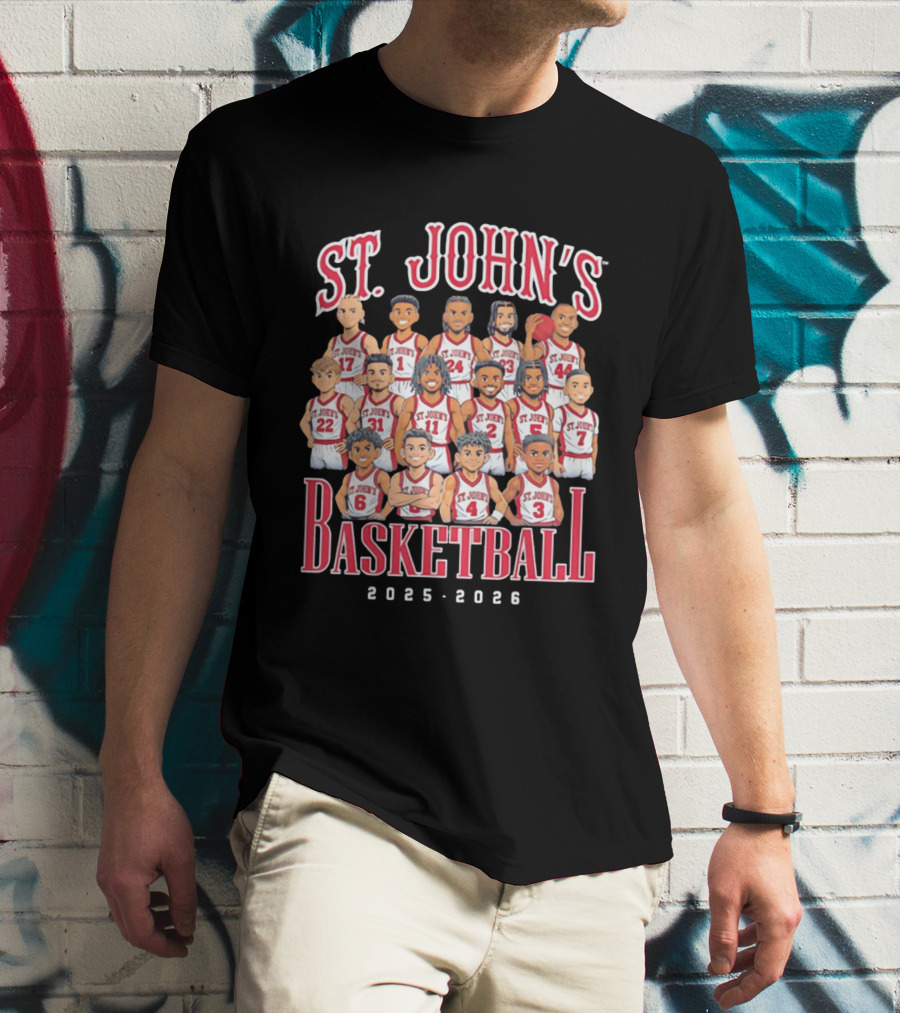 St. John's Basketball 2025 2026 Team Caricature T-Shirt
