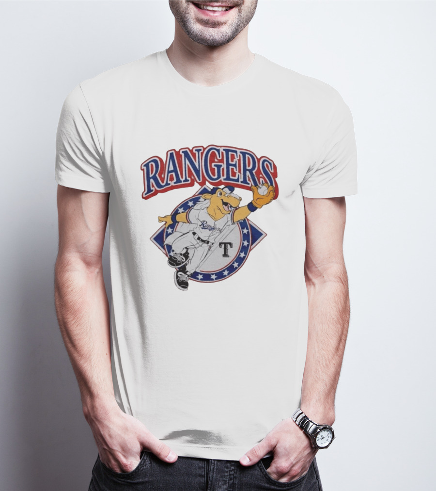 Rangers Captain Texas Mascot Baseball Icon Homage T-Shirt