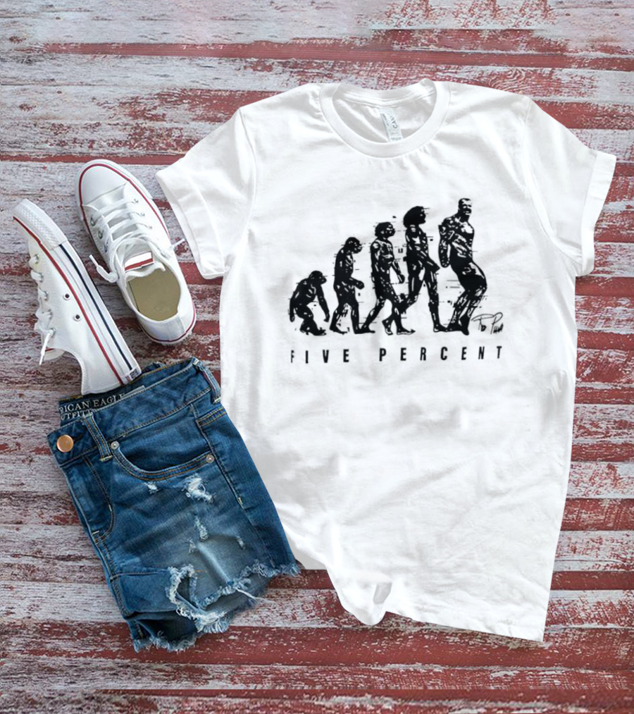 Five Percent Gym Evolution Silhouette Fitness Motivation T-Shirt