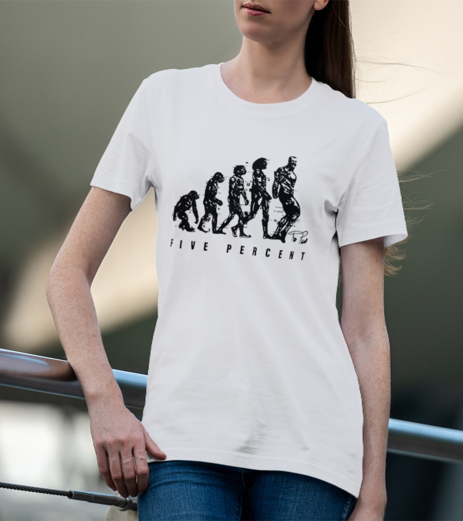 Five Percent Gym Evolution Silhouette Fitness Motivation T-Shirt