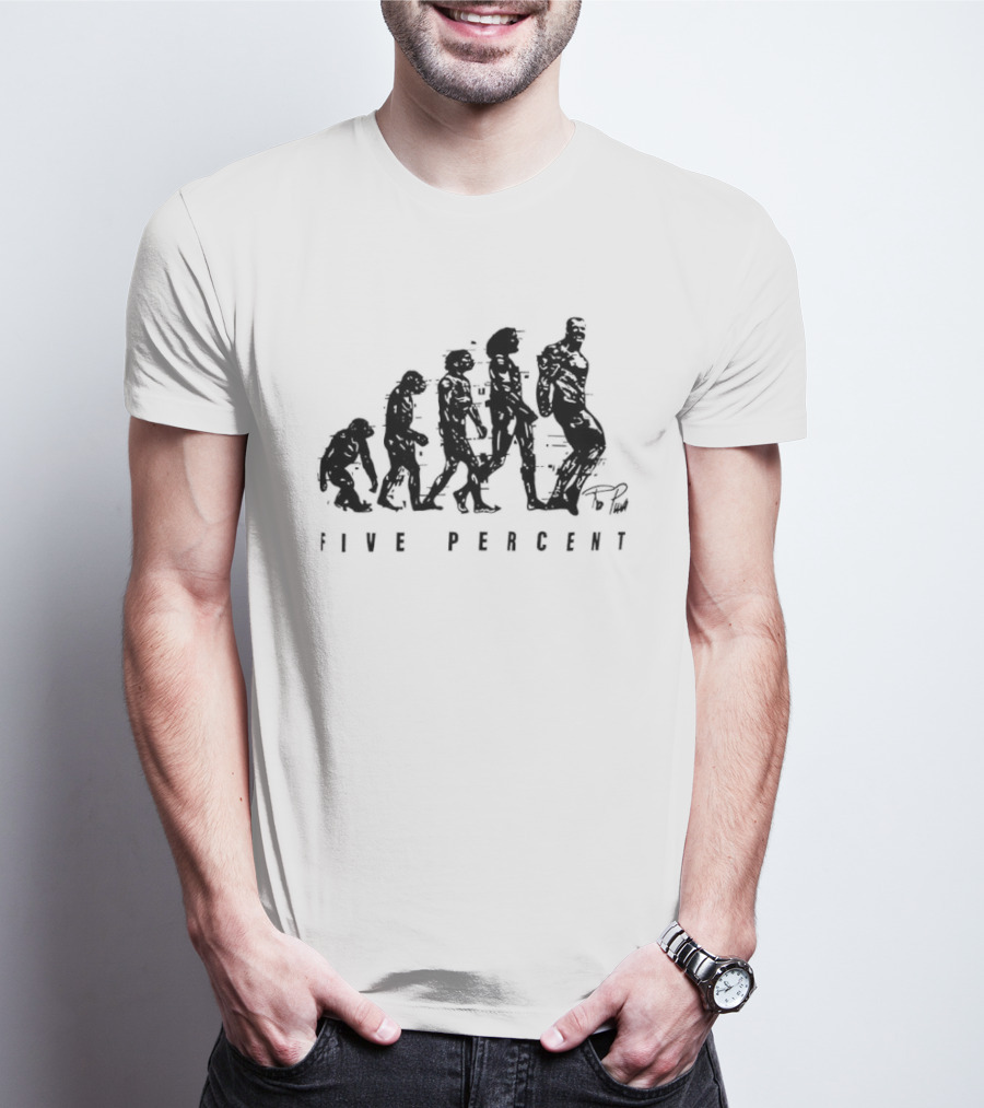 Five Percent Gym Evolution Silhouette Fitness Motivation T-Shirt