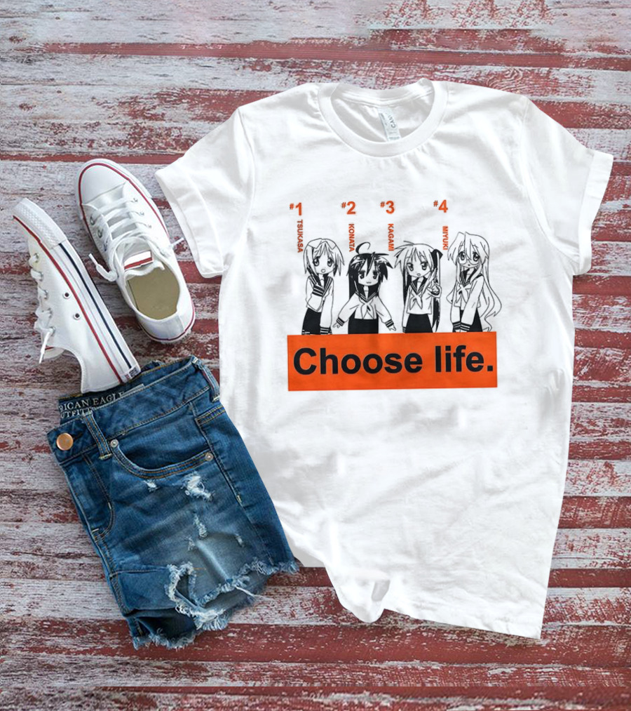 Tsukasa Konata Kagami Miyuki Choose Life T-Shirt