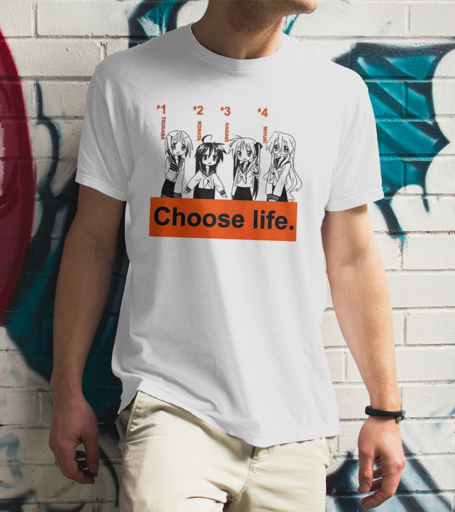 Tsukasa Konata Kagami Miyuki Choose Life T-Shirt