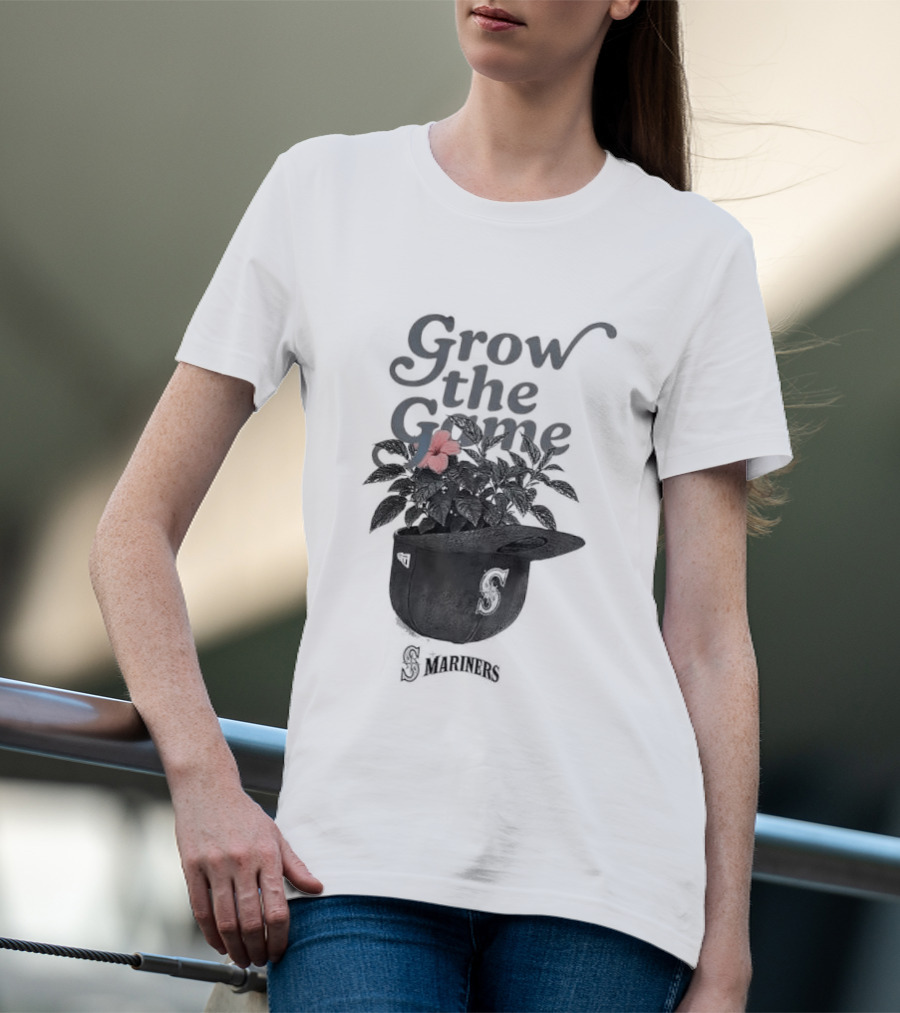 Seattle Mariners Grow The Game Embroidered Cap With Flower Detail T-Shirt