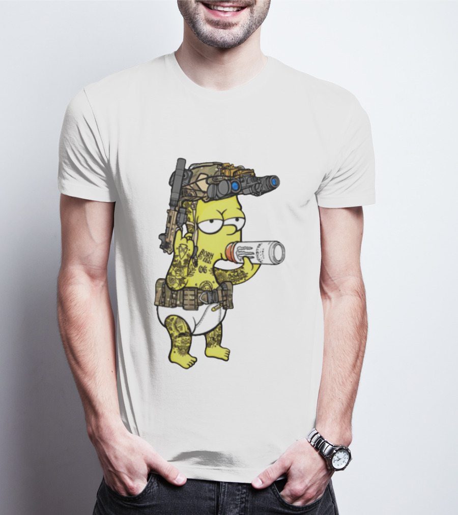 Bart Simpson Tactical Gear Night Vision Tattoo Parody Yung Bart T-Shirt