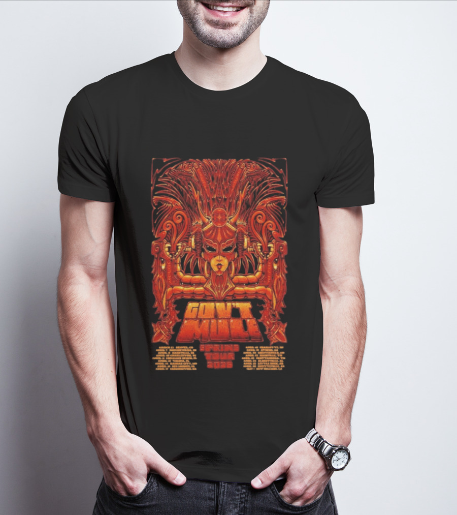 Gov't Mule 2026 Tour Spring Psychedelic Tribal Art Motif T-Shirt