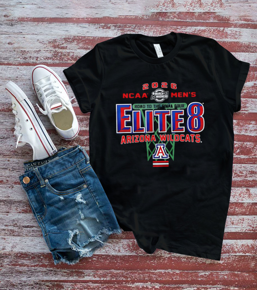 2026 NCAA Men's Basketball Elite 8 Arizona Wildcats Road To The Final Four T-Shirt