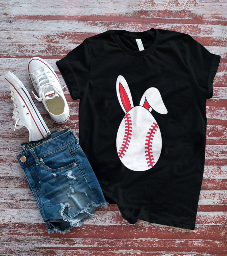 Happy Easter Bunny Ears Baseball Egg T-Shirt