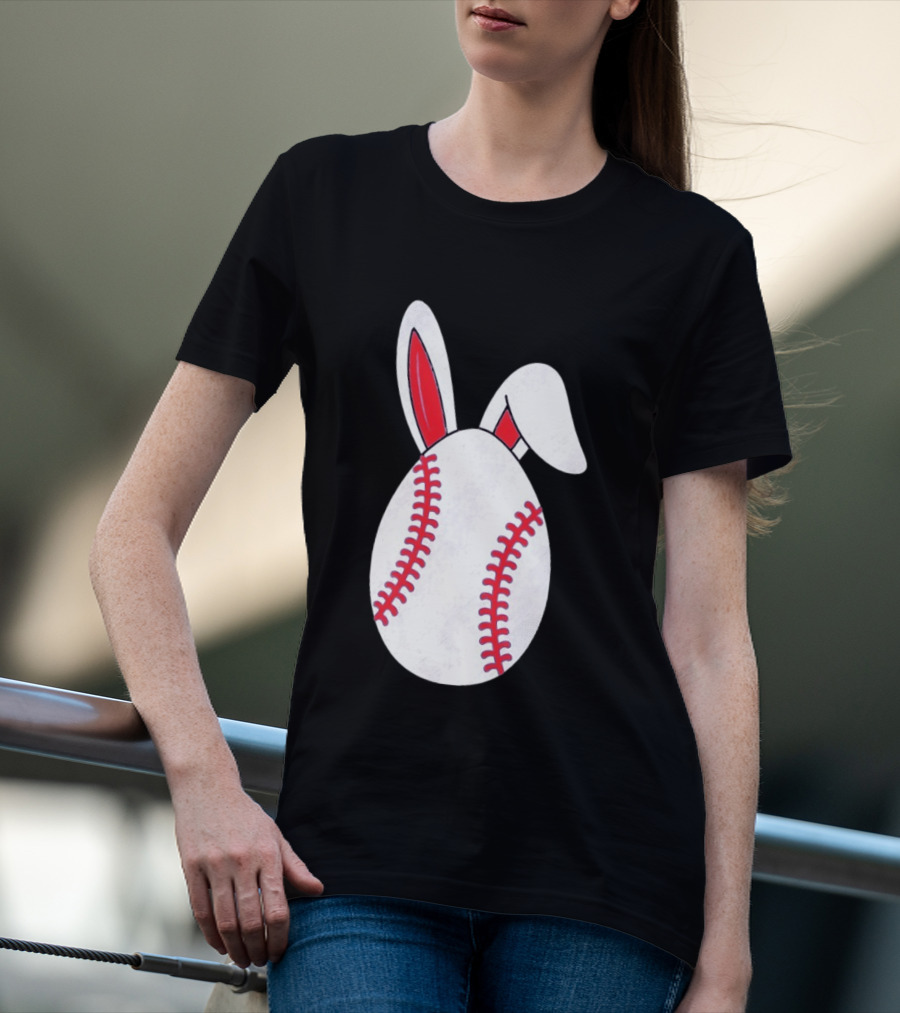 Happy Easter Bunny Ears Baseball Egg T-Shirt
