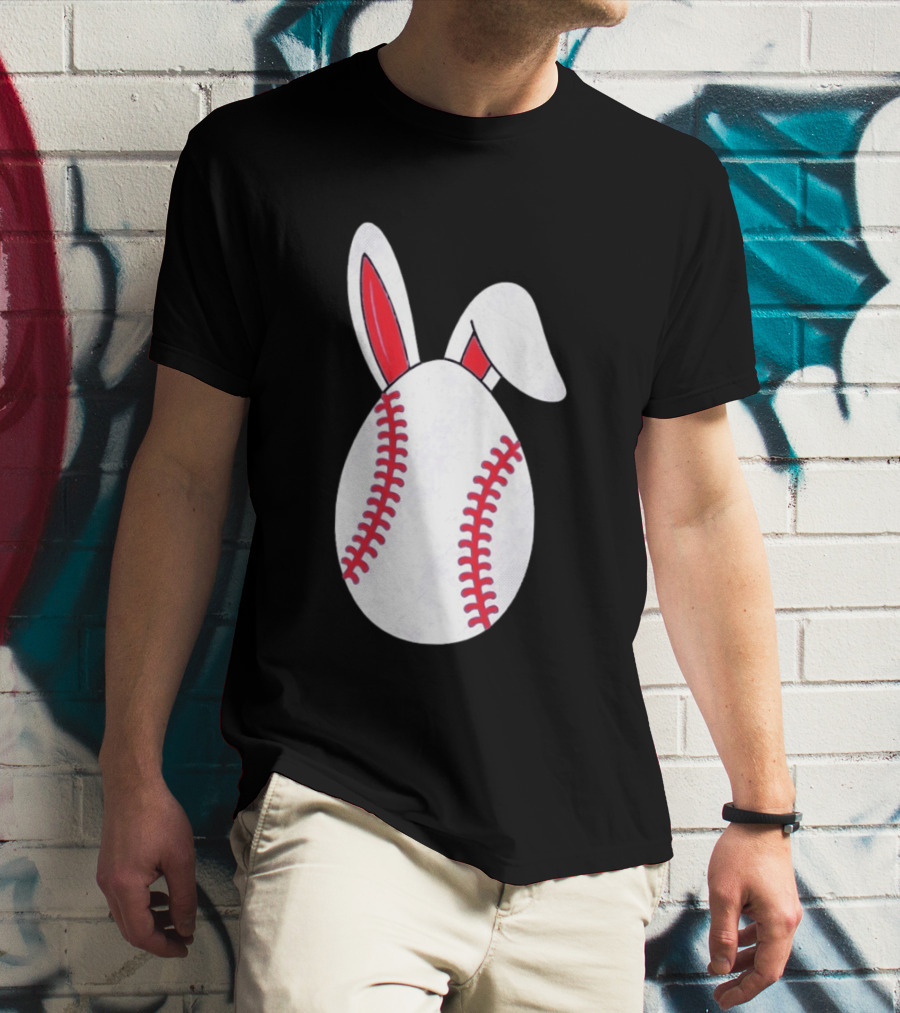 Happy Easter Bunny Ears Baseball Egg T-Shirt