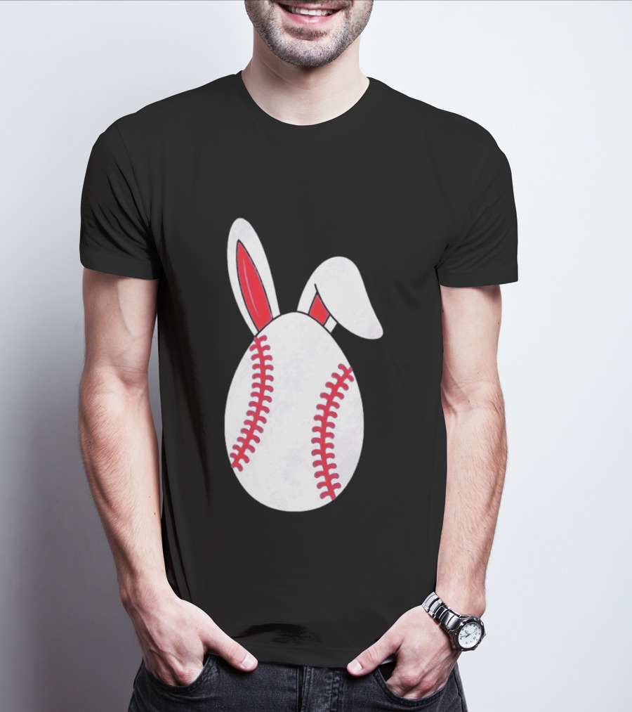 Happy Easter Bunny Ears Baseball Egg T-Shirt