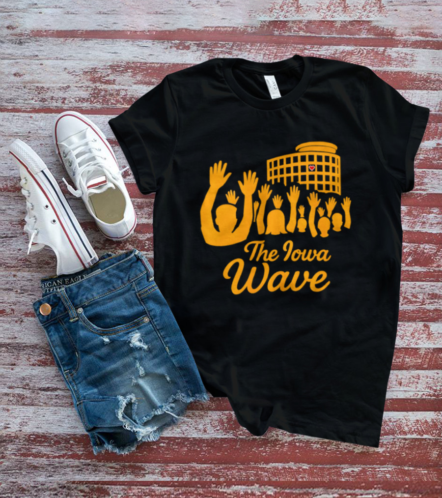 Iowa Hawkeyes The Iowa Wave Hospital Heart Gesture Iconic Fan Tradition T-Shirt