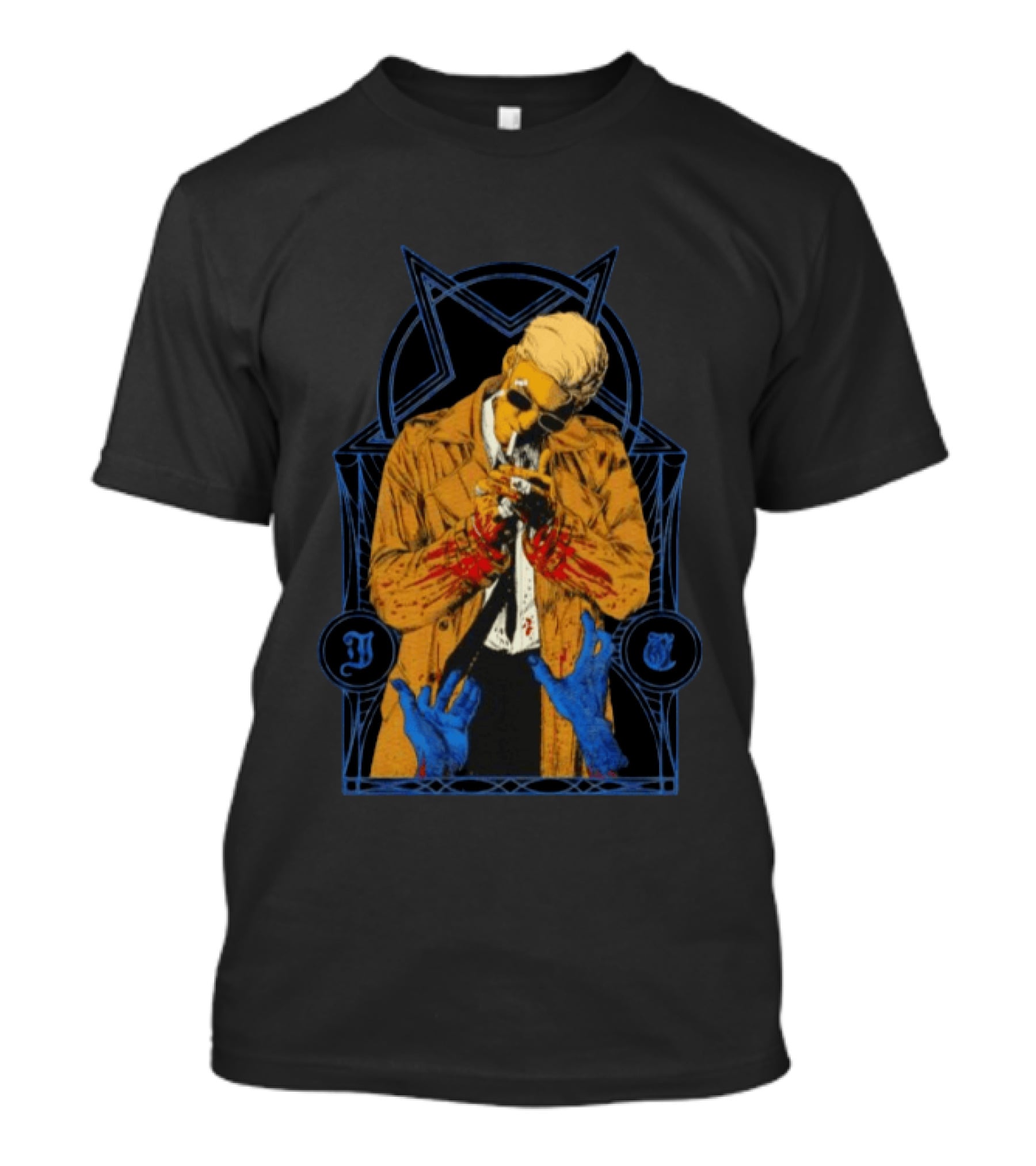 John Constantine Smoking Trench Coat Hellblazer DC Comics J C T-Shirt