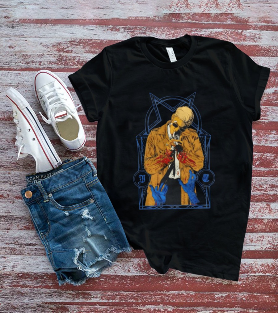 John Constantine Smoking Trench Coat Hellblazer DC Comics J C T-Shirt