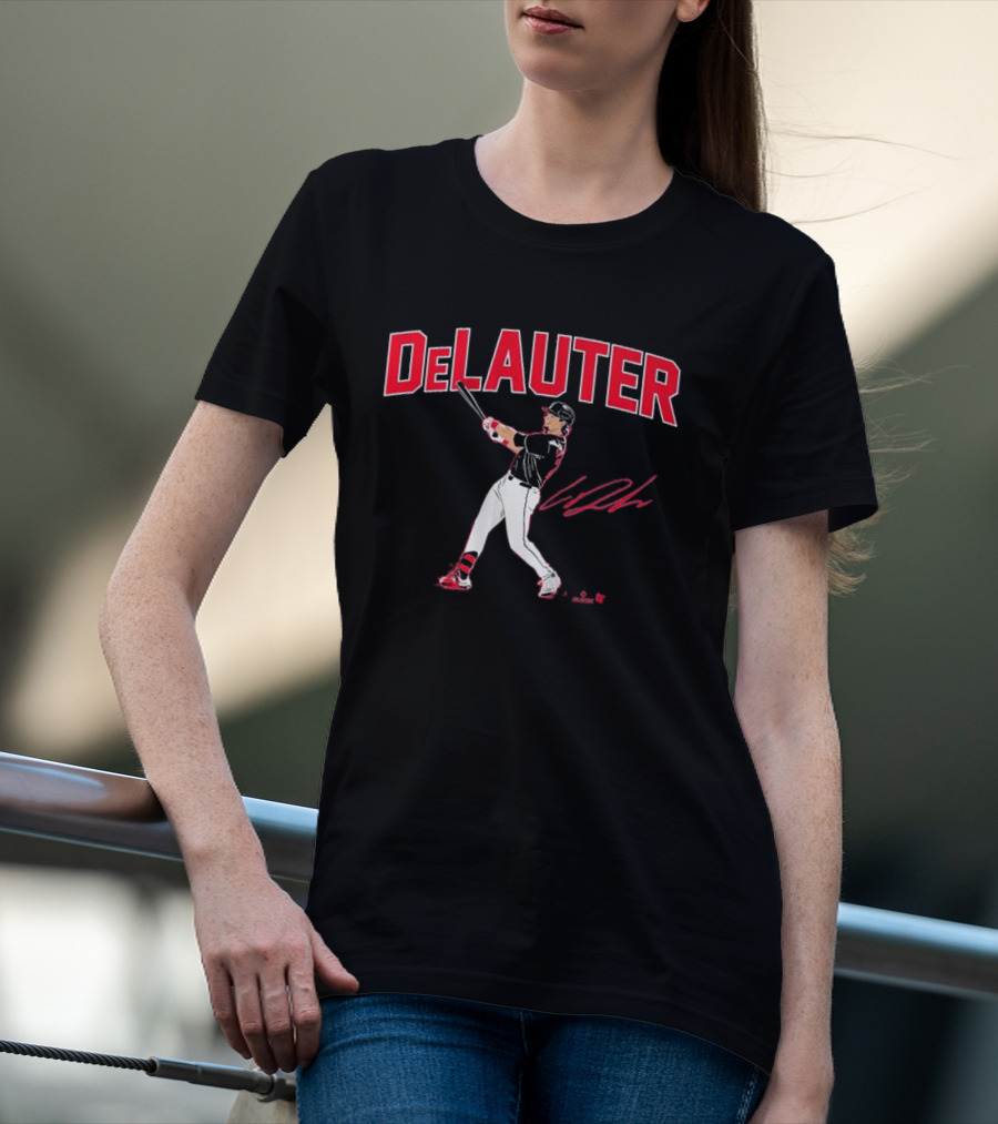 DeLauter Baseball Swing Action Signature T-Shirt