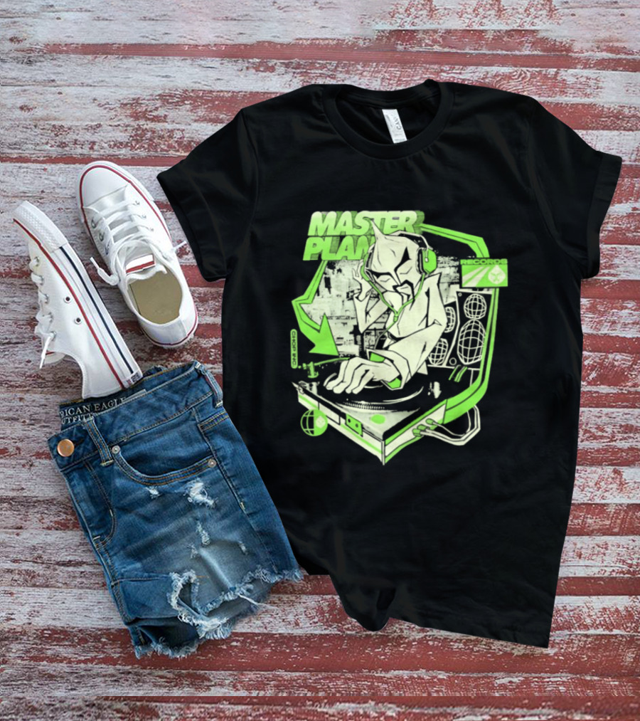 Chop Chop Master Onion Master Plan Records DJ Turntable Headphones T-Shirt