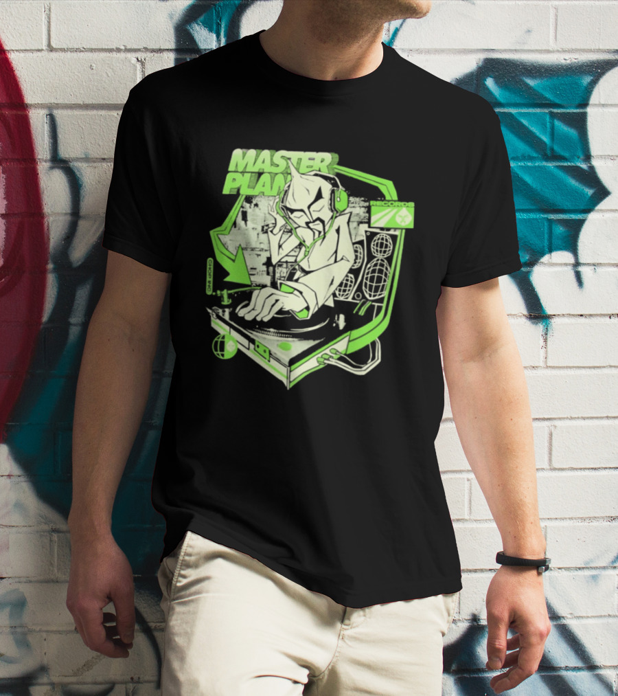 Chop Chop Master Onion Master Plan Records DJ Turntable Headphones T-Shirt