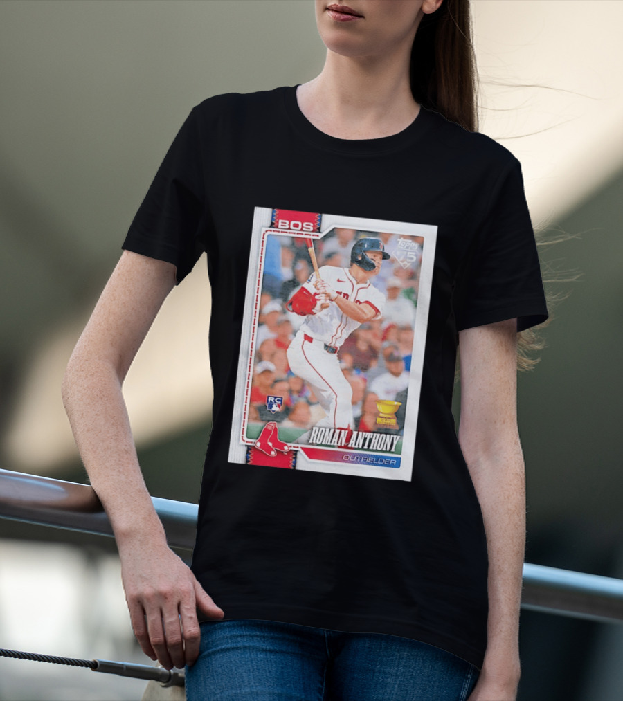 Roman Anthony Boston Red Sox Rookie Card Outfielder Topps 75th Anniversary T-Shirt