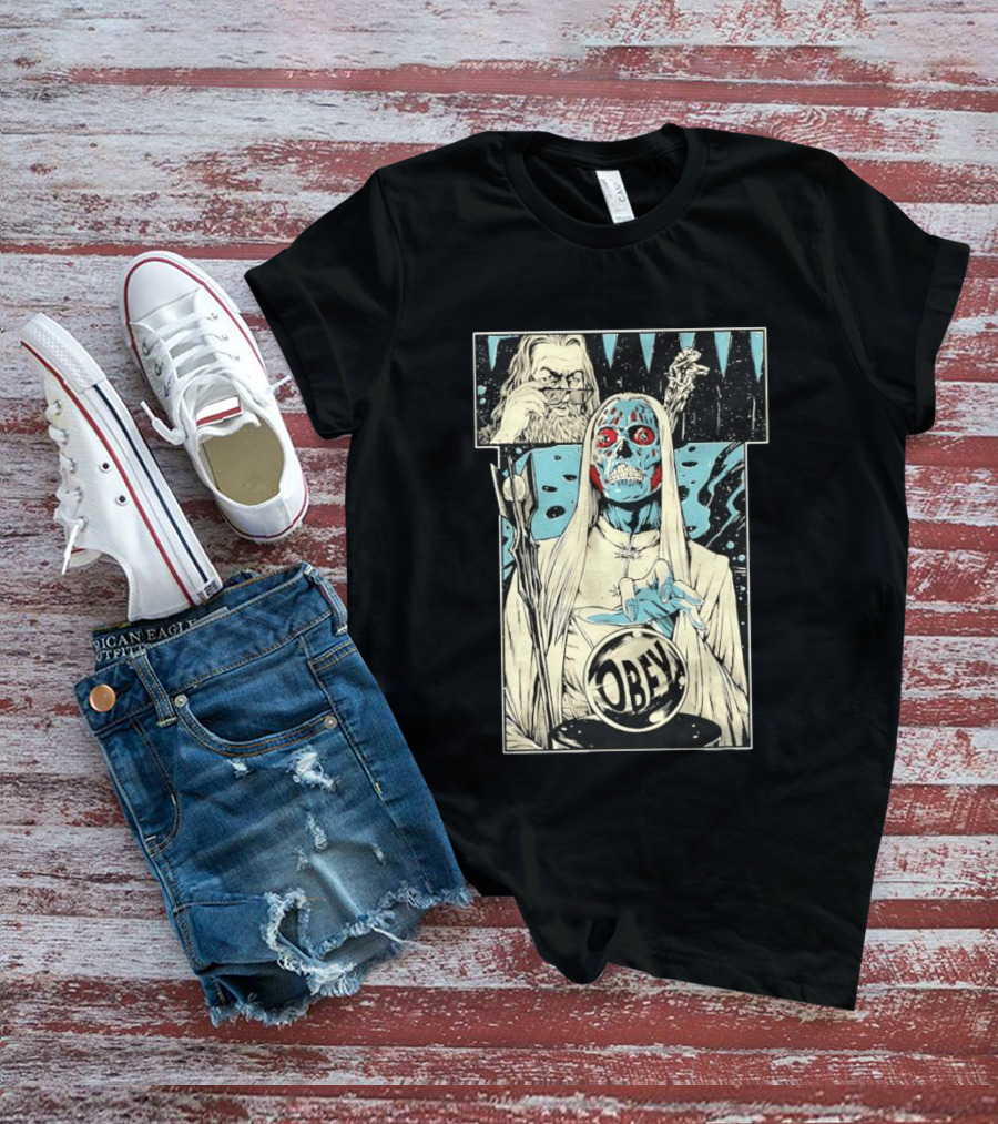 The Lord Of Obedience Obey Visionary Collide They Live X Lord Of The Ring T-Shirt