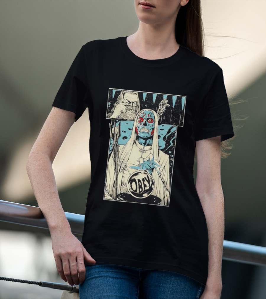 The Lord Of Obedience Obey Visionary Collide They Live X Lord Of The Ring T-Shirt