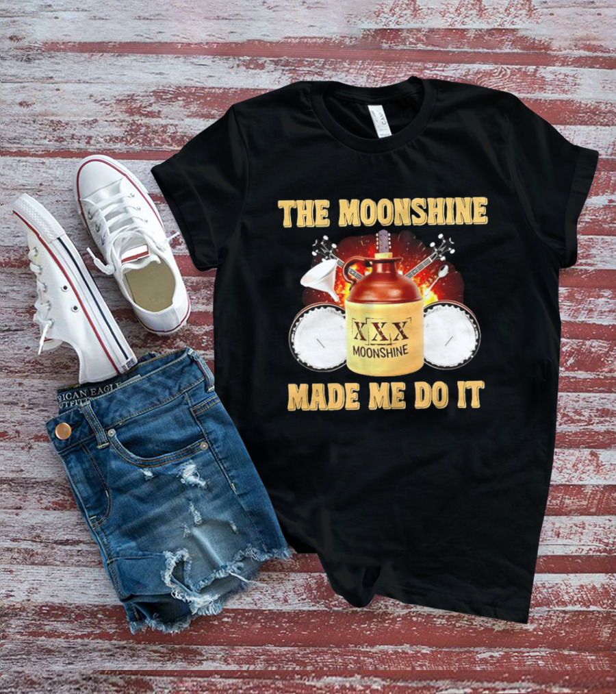 The Moonshine Made Me Do It Jug And Instruments T-Shirt