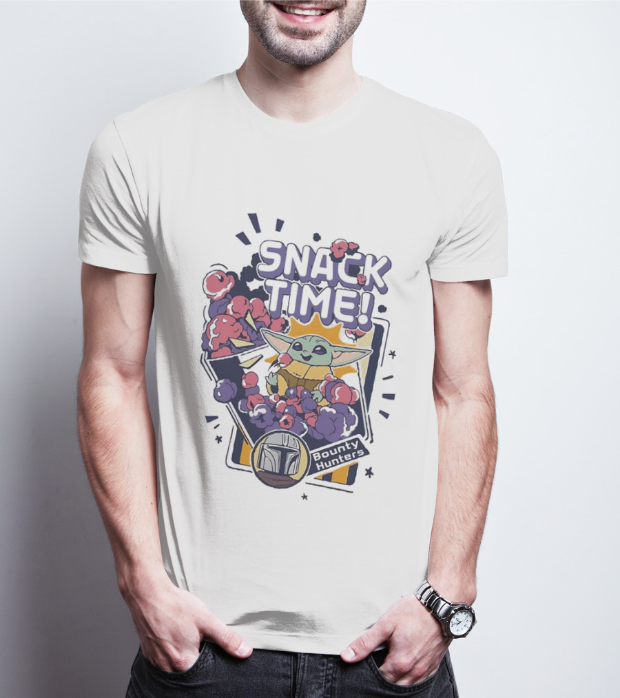 Snack Time Baby Yoda Star Wars Bounty Hunters T-Shirt