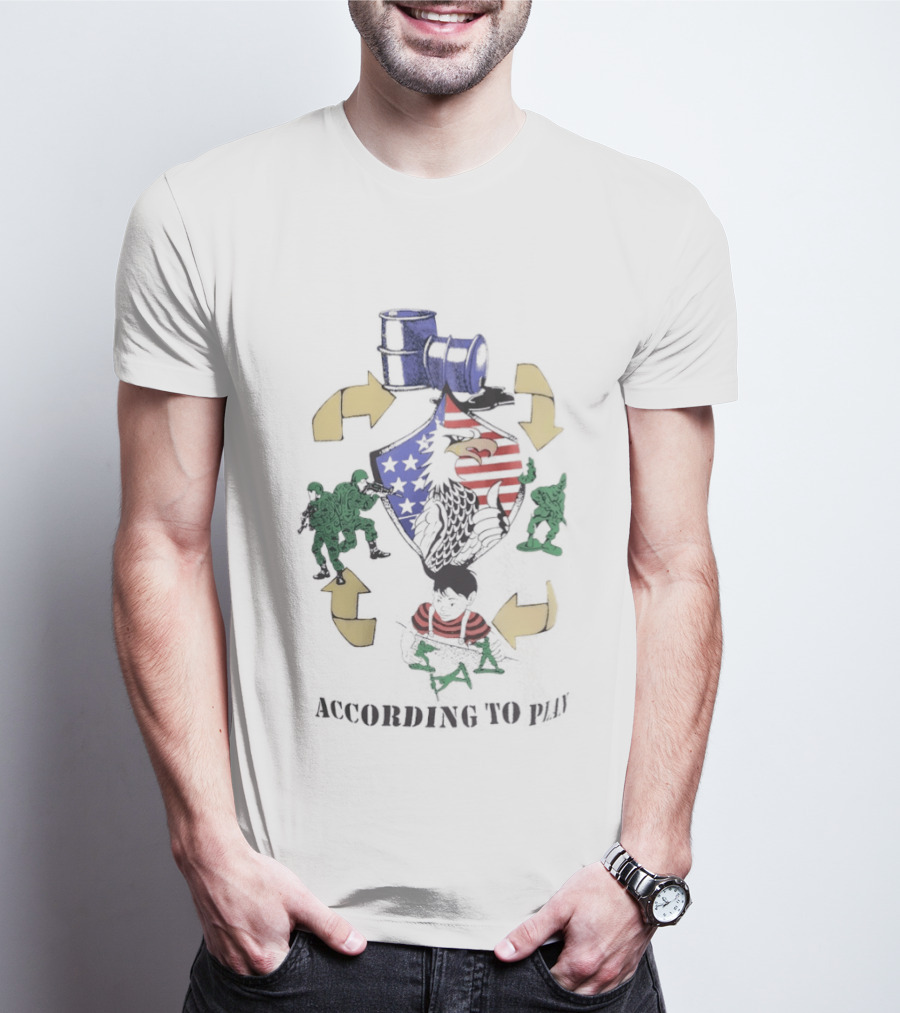 Eagle USA Flag Stars Stripes Train Arrows According To Plan T-Shirt