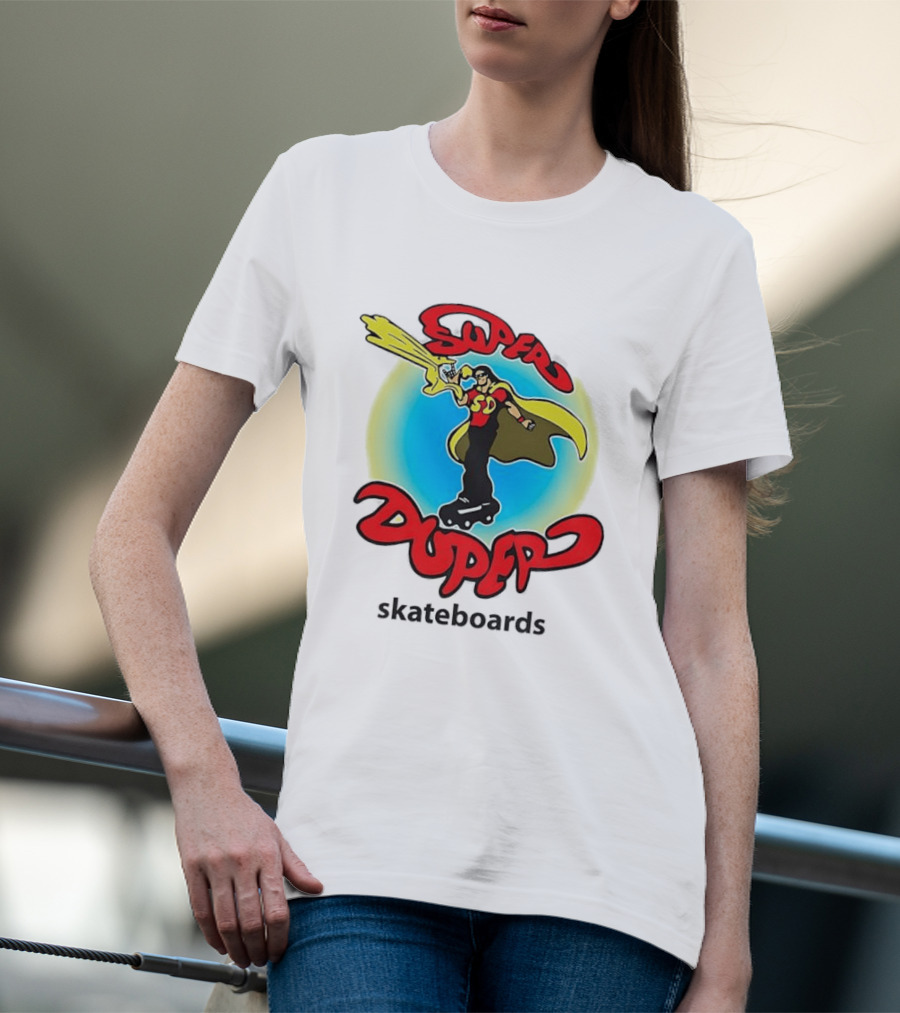 Super Duper Skateboards Comic Hero SD Cape And Lightning T-Shirt