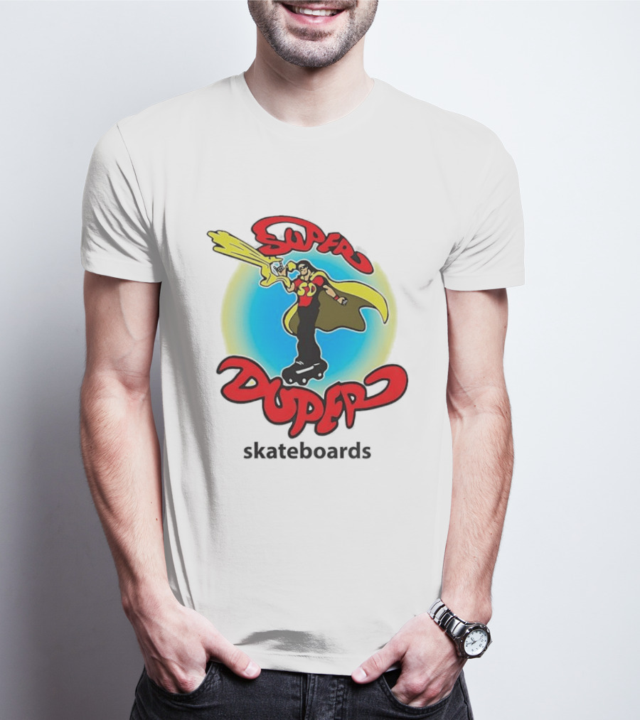 Super Duper Skateboards Comic Hero SD Cape And Lightning T-Shirt