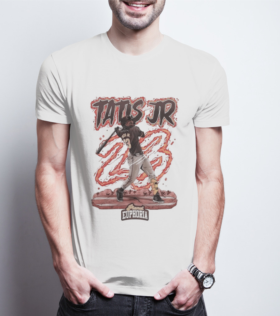 Fernando Tatis Jr San Diego Padres MLB Number 23 Fire Batting Euphoria T-Shirt