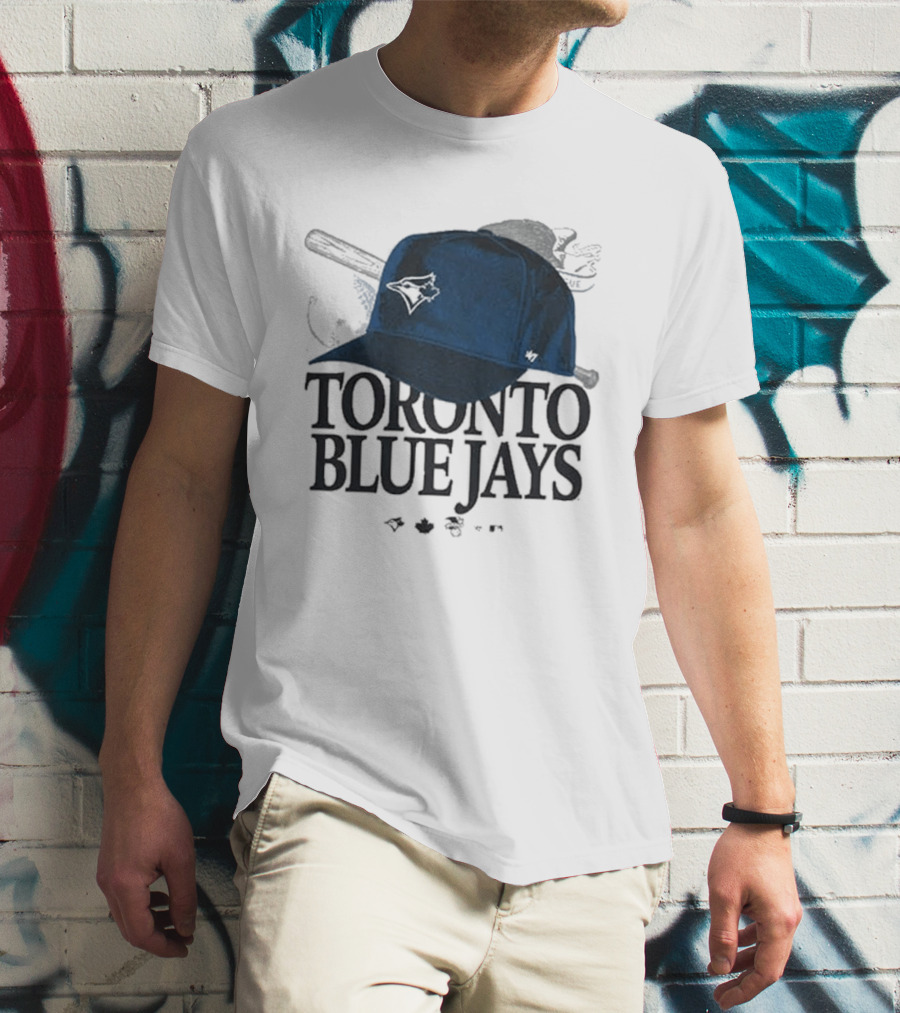 Toronto Blue Jays Baseball Cap And Bat Motif '47 T-Shirt